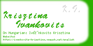 krisztina ivankovits business card